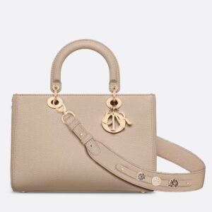 Dior Medium Lady D-Sire My ABCDior Bag in Beige Bull Leather