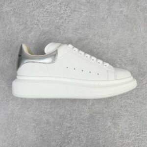 Alexander McQueen White Silver Tail Low-Top Skate Shoes Casual Footwear Chunky Sole Height-Enhancing Shoes Men's Shoes Women's Shoes 553770WHFBU9042