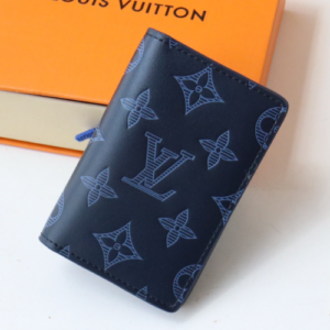 Louis Vuitton Pocket Card Holder – Embossed Blue