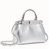 Fendi Peekaboo Mini Bag In Silver Metallic Lambskin