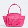 Bottega Veneta Mini Arco Bag In Pink Intrecciato Leather