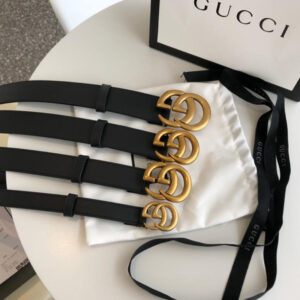 Replica Gucci CLASSIC VINTAGE BELT GOLD BLACK