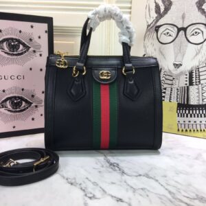 Replica Gucci Ophidia small tote bag Black/White