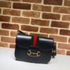 Replica Gucci Horsebit 1955 python small shoulder bag 602204 BLACK