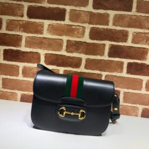 Replica Gucci Horsebit 1955 python small shoulder bag 602204 BLACK