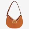 Fendi Small Croissant Hobo Bag In Brown Leather