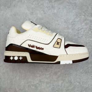 Louis Vuitton Trainer LV Low-Top Casual Shoes Sneakers Men's & Women's Shoes Beige Brown All-Over Print 1ACR5K