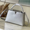 Louis Vuitton Large Capucines Ostrich Leather Handbag – Silver