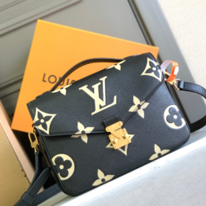 Louis Vuitton Bicolor Monogram Empreinte Pochette Metis Black/Beige