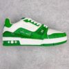Louis Vuitton Trainer White-Green Low-Top Casual Shoes, Skate Shoes, Trainers for Men and Women 1AANFY