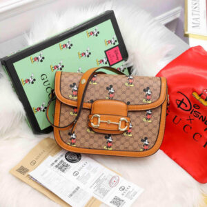 Replica Disney x Gucci 1955 Horsebit GG Supreme Shoulder Bag 602204