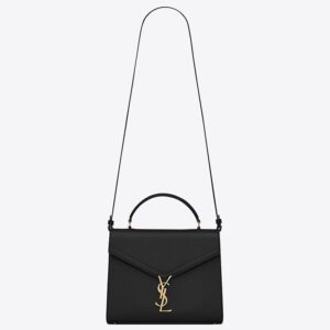 Saint Laurent Cassandra Medium Bag In Black Grained Leather