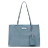 Prada Etiquette Tote Bag In Blue Calf Leather