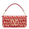 Valentino Large Loco Shoulder Bag in Red Toile Iconographe