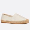 Dior Granville Espadrilles In White Embossed Lambskin