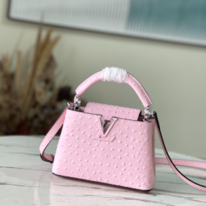 Louis Vuitton Mini Capucines Ostrich Leather Handbag – Pink