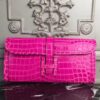 Hermes Jige Elan 29 Clutch In Rose Red Crocodile Leather