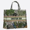 Dior Book Tote Bag In Green Toile De Jouy Tropicalia