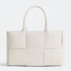 Bottega Veneta Arco Small Tote In White Grained Leather