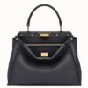 Fendi Peekaboo Medium Bag In Black Calfskin