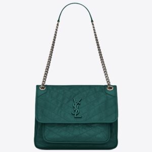 Saint Laurent Medium Niki Bag In Turquoise Vintage Leather