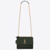Saint Laurent Sunset Medium Bag In Green Calfskin
