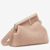 Fendi Medium First Bag In Pink Wool Sheepskin