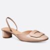 Dior Day Slingback Pumps 35MM in Nude Patent Calfskin