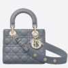 Dior My Lady Dior Bag In Grey Lambskin