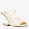 Fendi First Sandals 95mm In White Calfskin