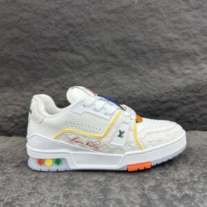 Louis Vuitton LV Trainer Low-top casual trainers Sneakers Sports shoes Men's shoes Women's shoes Trainers White, yellow, red Cruise Collection exclusive 1AHPJS