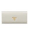 Prada Continental Wallet In White Saffiano Leather