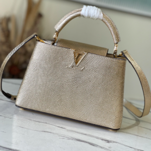 Louis Vuitton Lizard Small Capucines Handbag – Golden
