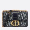 Dior 30 Montaigne Bag with Chain in Blue Oblique Jacquard