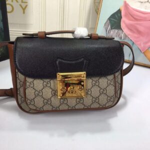 Replica Gucci Padlock mini bag Black/White