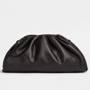 Bottega Veneta The Pouch Clutch In Black Calfskin