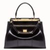 Fendi Peekaboo Medium Bag In Black Lambskin