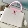 Louis Vuitton Ostrich Pattern Capucines Large Handbag – White Pink