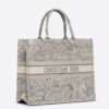 Dior Large Book Tote In Gray Toile de Jouy Reverse Embroidery