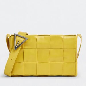 Bottega Veneta Cassett Bag In Yellow Wrinkled Calfskin