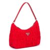 Prada Mini Hobo Bag In Red Nylon and Leather