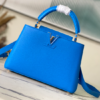 Louis Vuitton Capucines Taurillon Medium Handbag – Blue Ostrich