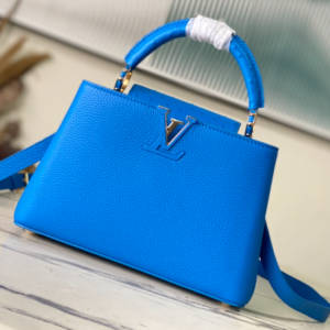 Louis Vuitton Capucines Taurillon Medium Handbag – Blue Ostrich