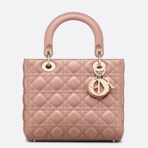 Dior Medium Lady Dior Bag In Blush Cannage Lambskin