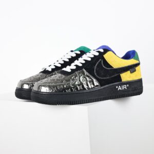 Original Box Version with Accessories Louis Vuitton Air Force 1 Low LV Air Force Low-Top Casual Shoes / Sneakers / Skate Shoes Men's Shoes / Women's Shoes Black/Yellow/Silver 1A9VCH